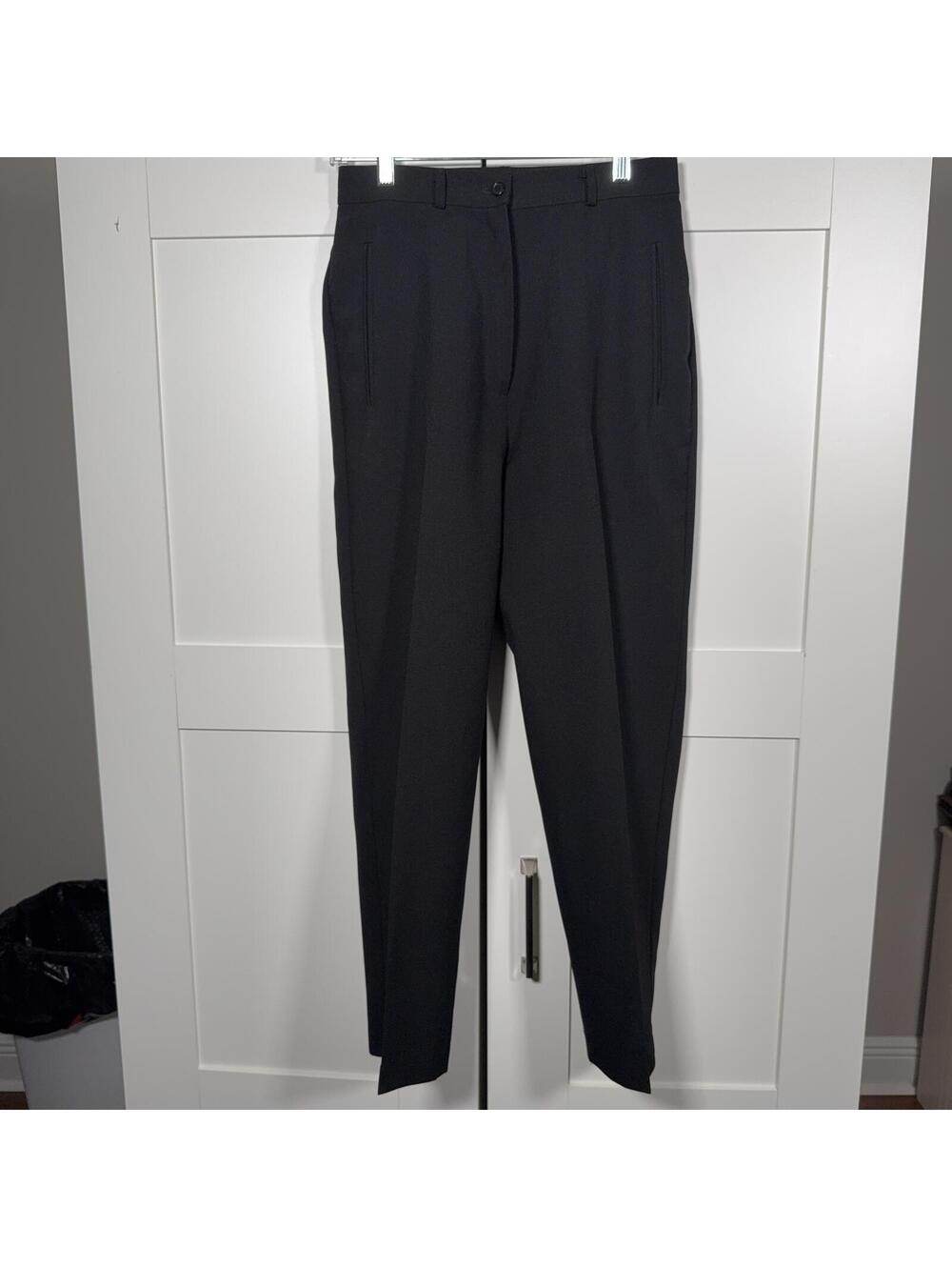 ALIA Women's Black Dress Pants Size 8P Petite Straight Leg Career Trouser Slacks